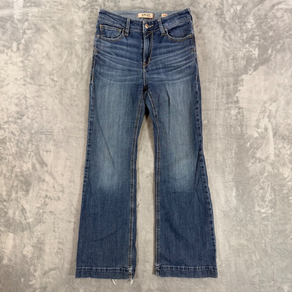 Ariat High Rise Slim Trouser Jeans Women's Size 27S Blue Med Wash REAL Denim